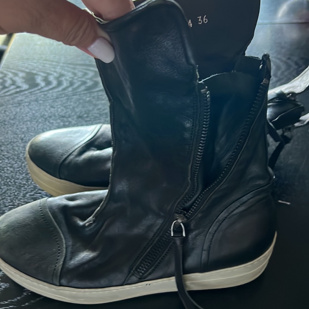 Bruno bordese Black leather zip up sneaker boots - Picture 5 of 8